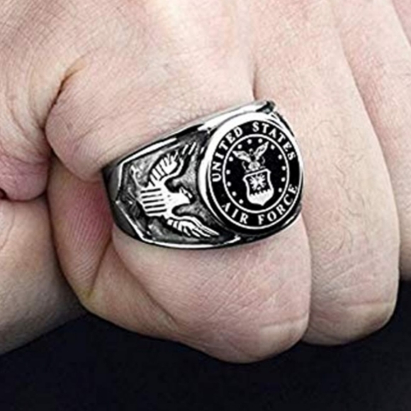 New stainless steel Air Force ring size 7 through 13 available comment what size - Picture 1 of 5